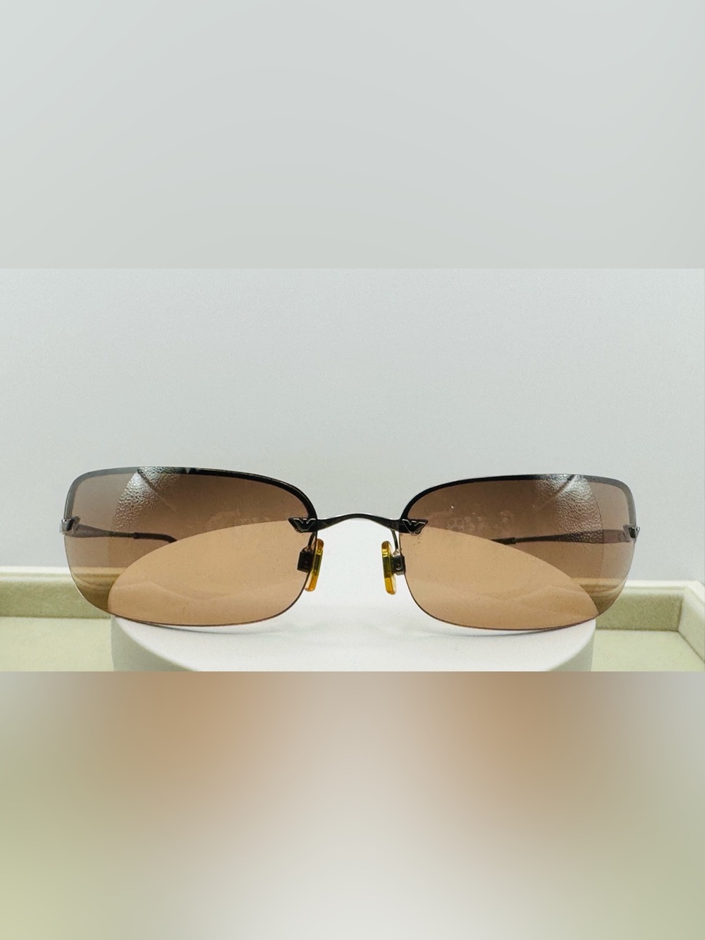 Emporio Armani Women's Rimless Sunglasses in Brown Gradient 201 S Vintage